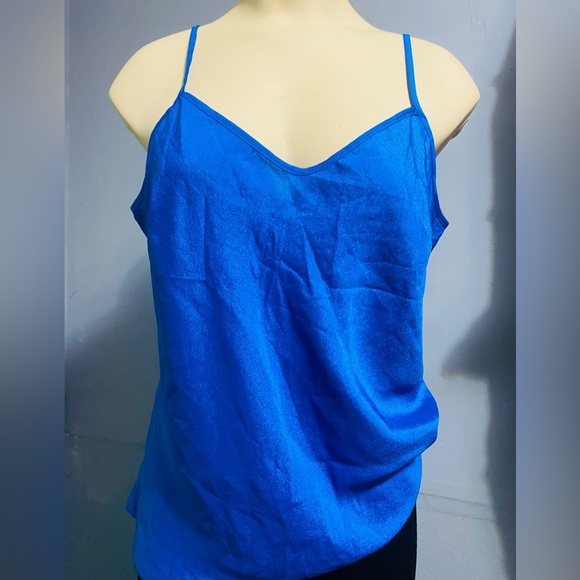 NWOT. Talbots Blue Sleeveless Asymmetrical Camisole - Picture 4 of 11